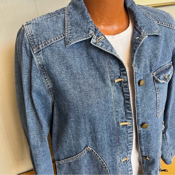 Ralph Lauren jeans utility barn denim artists jacket coat lovely shape! M - Picture 5 of 14